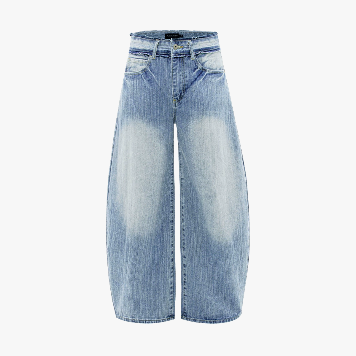 Vintage Washed Patchwork Distressed Scimitar Jeans