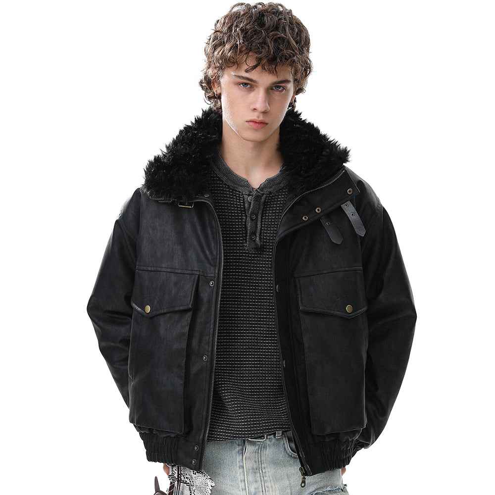 Vintage Pocket | Padded Suede Jacket