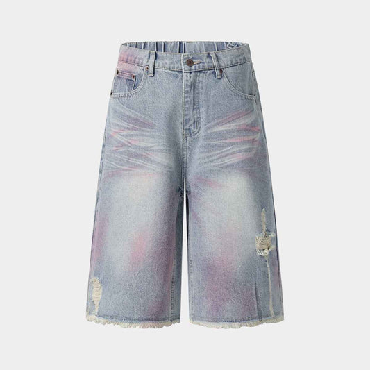 Pink Spray | Washed Denim Shorts