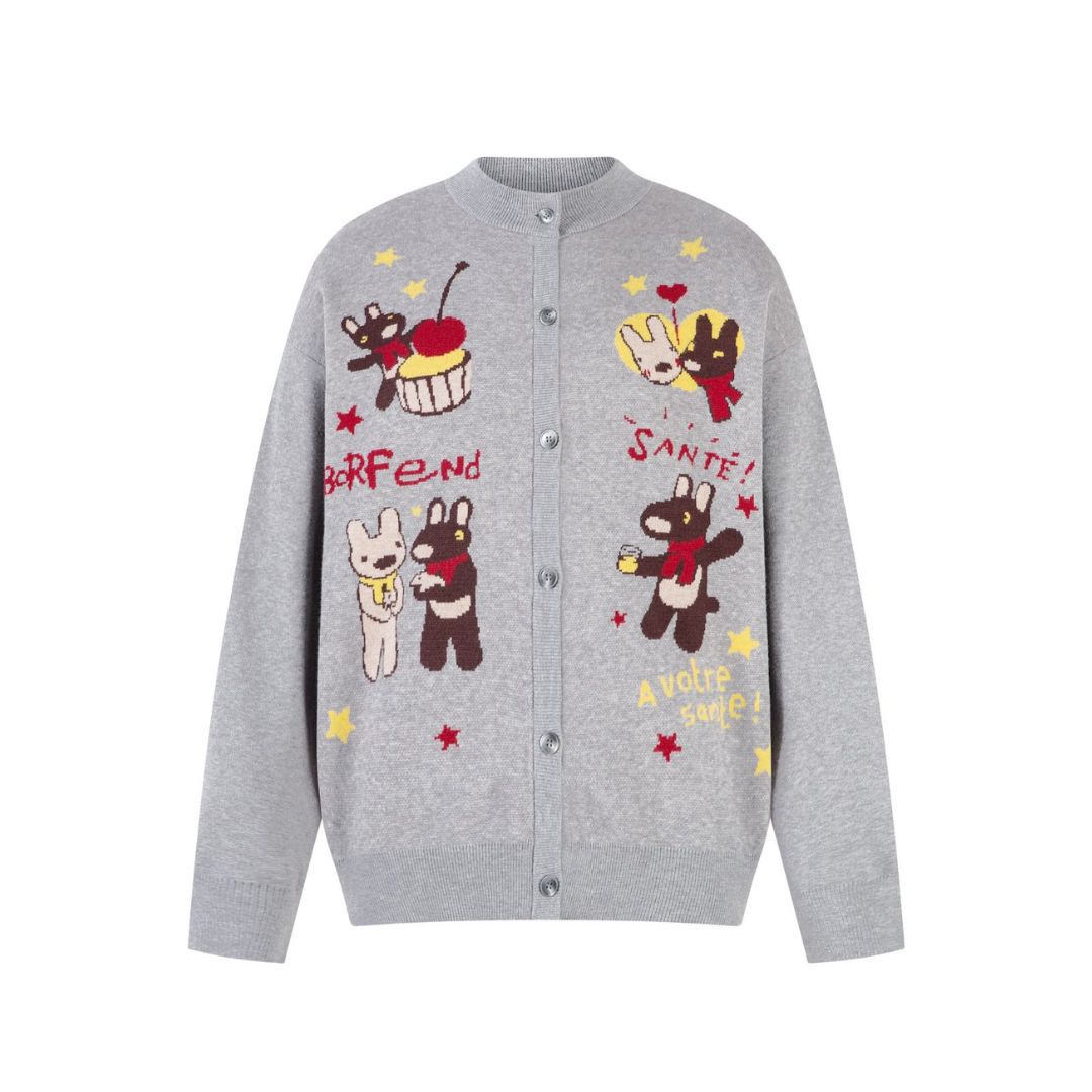 Whimsical Bear Cardigan Sweater