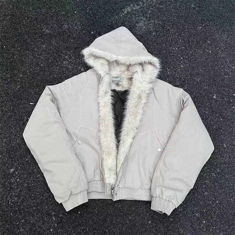 Spliced Fur | Hooded Quilted Jacket