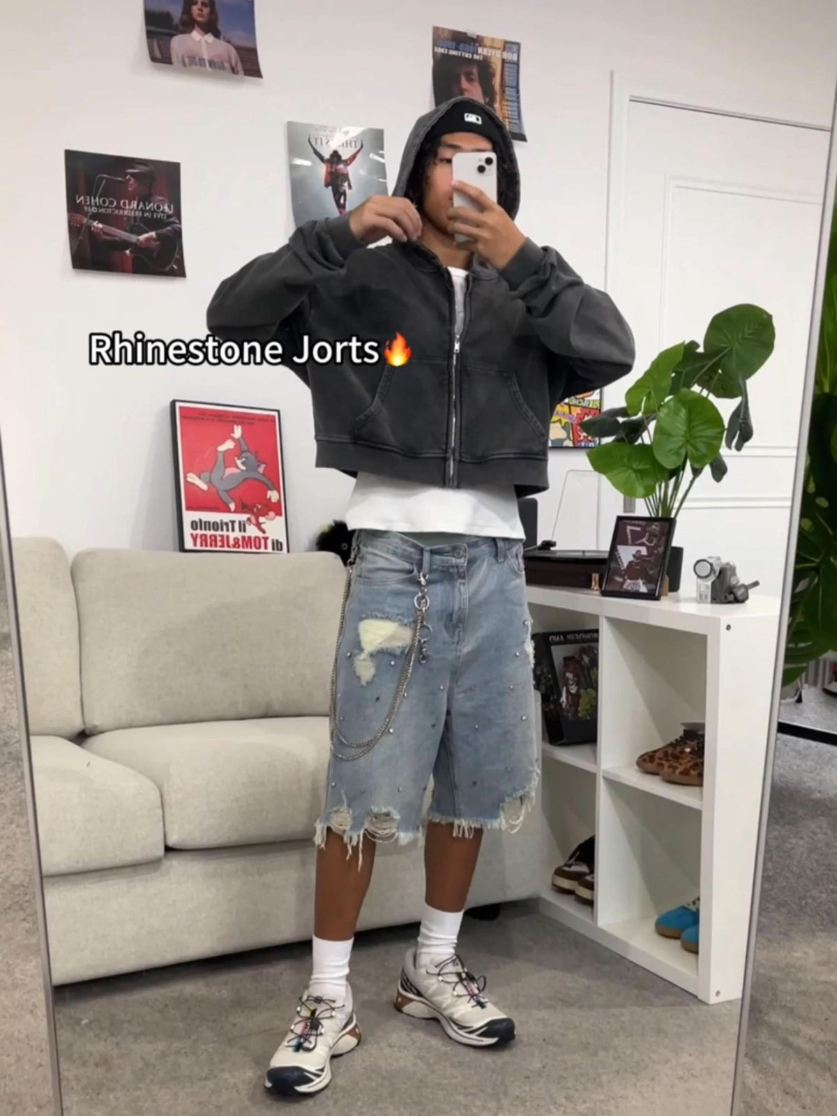 Denim Jorts Rhinestone