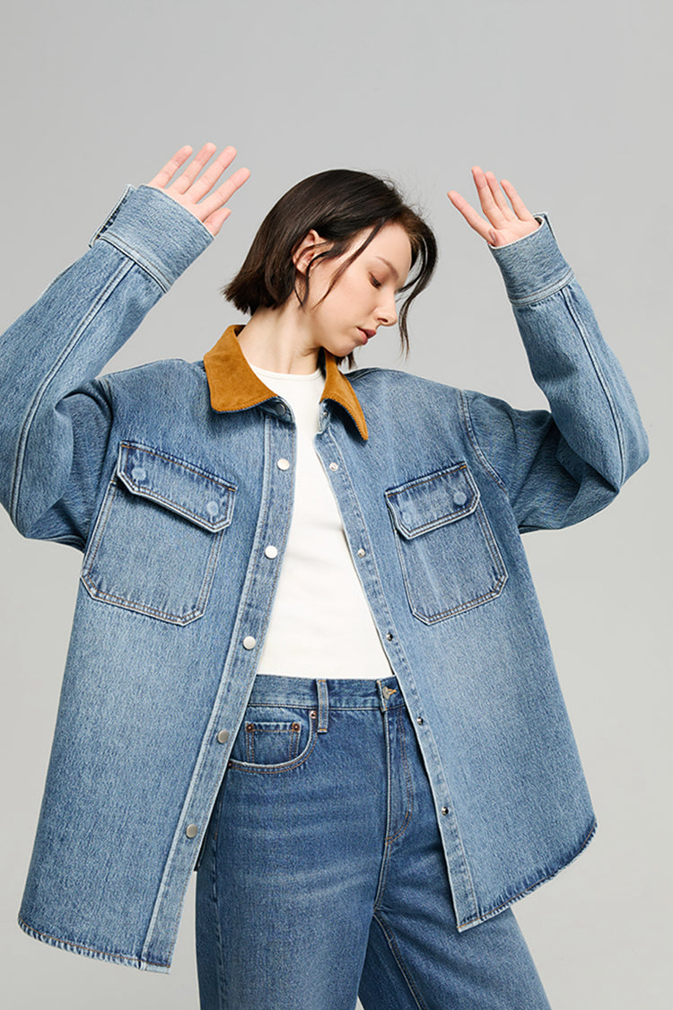 California Sunset Denim Shirt HJ902 - JUSTLUXURY