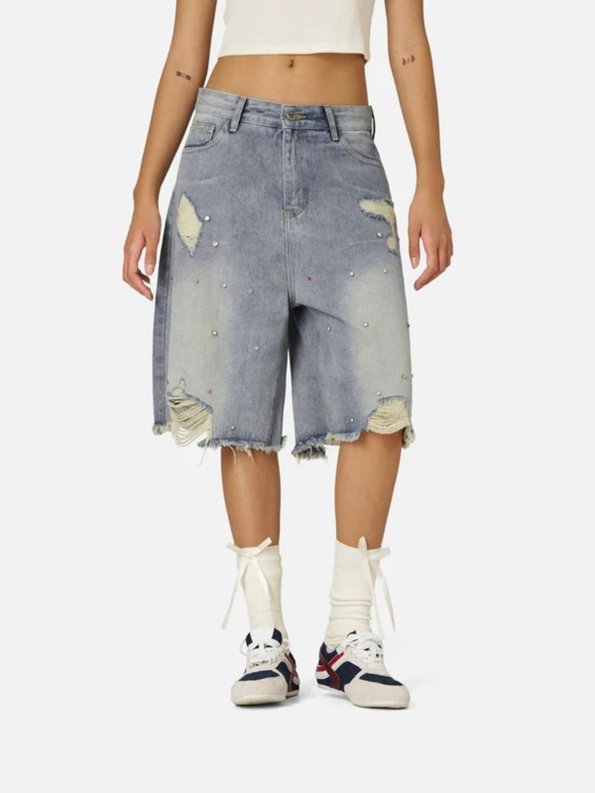 Denim Jorts Rhinestone