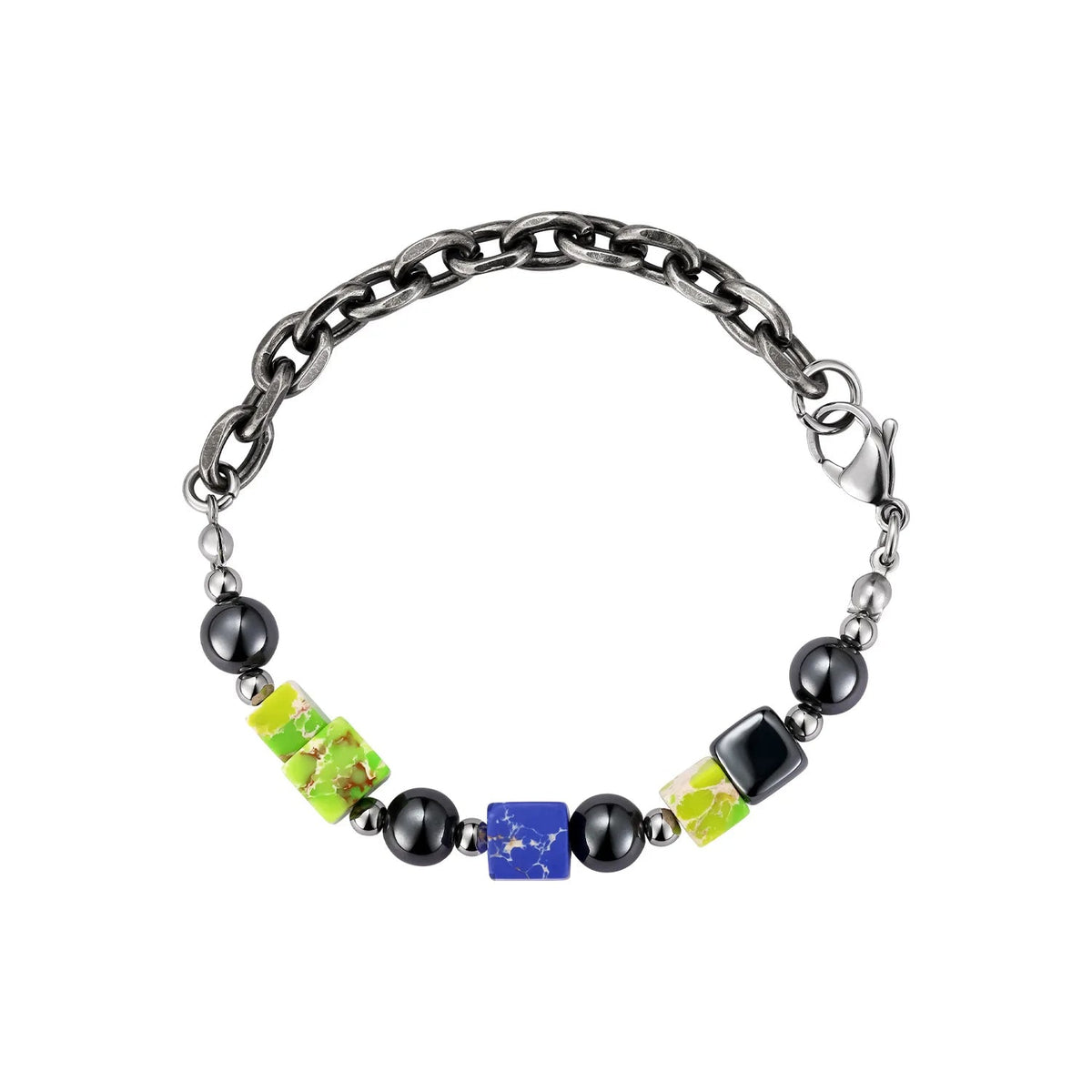 Faceted Stone and Link Bracelet