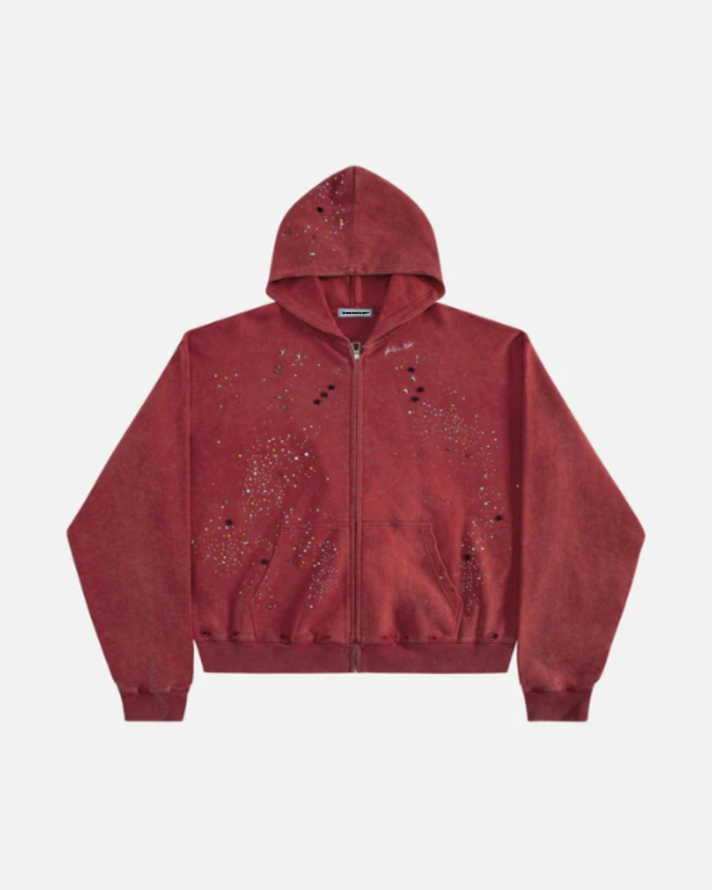 Zip Up Hoodie Rhinestone