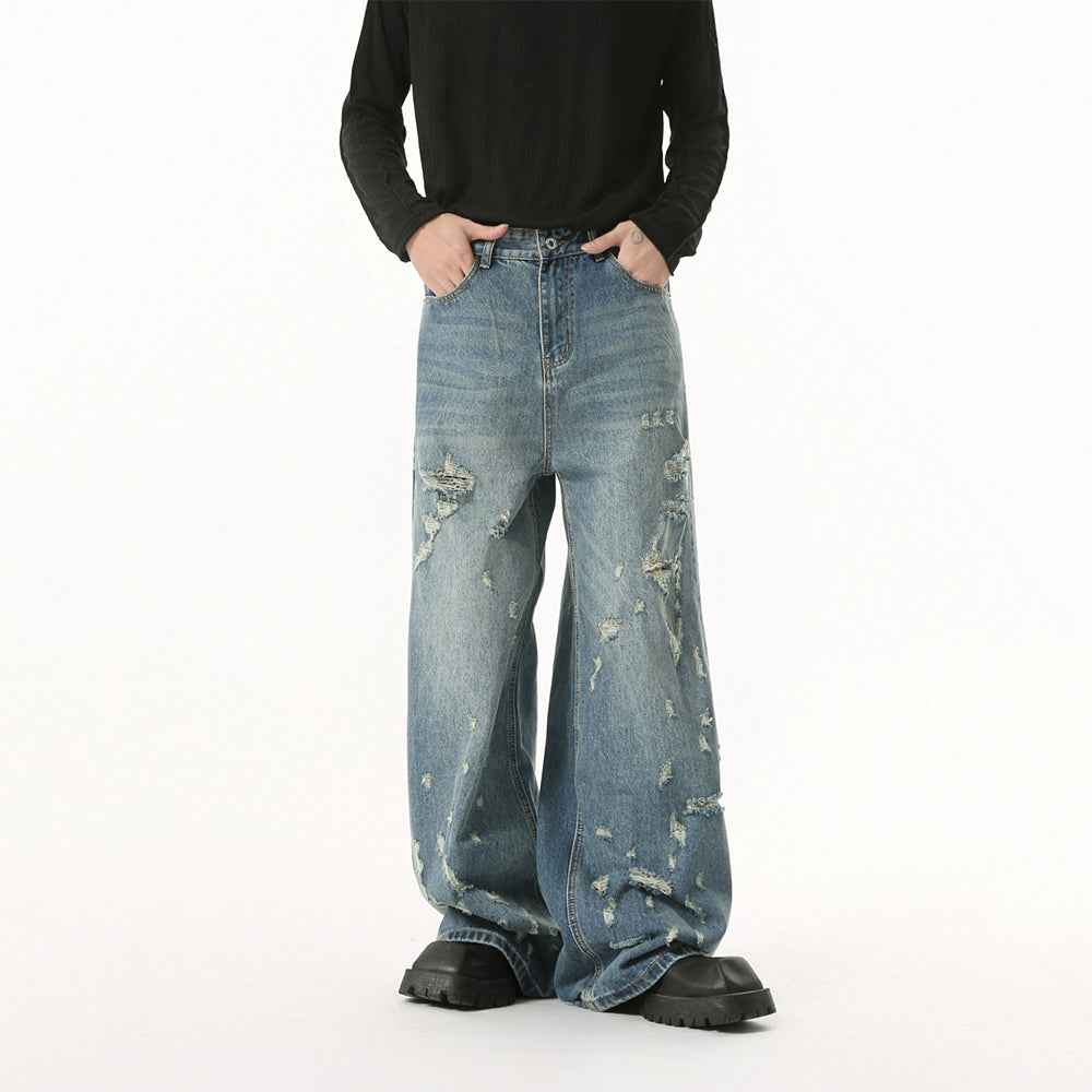 Washed Ripped | Straight Denim Jeans