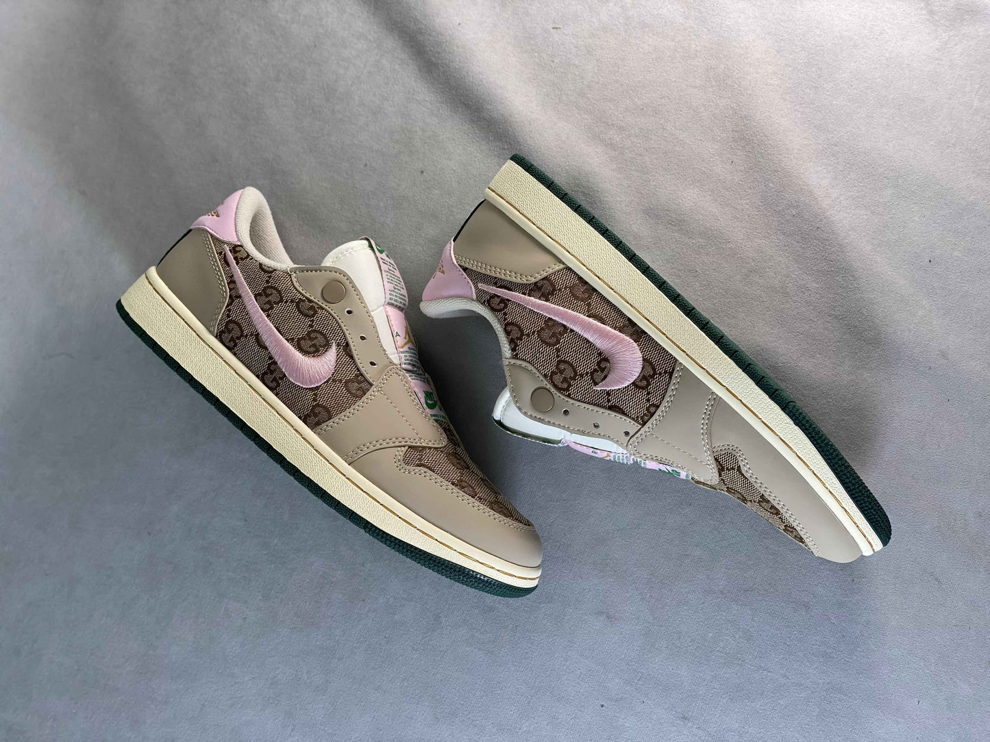 Custom GG x Air Jordan 1 Retro Low Slip AJ1 AV3918-398 SneakerNational