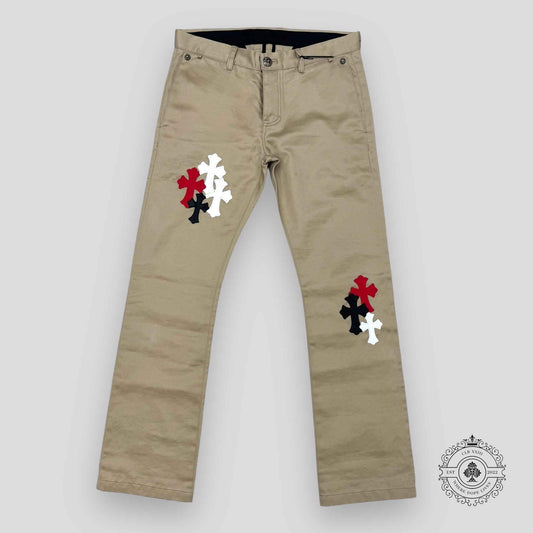 Chrome Hearts Cross Patch Chino Pants in Tan