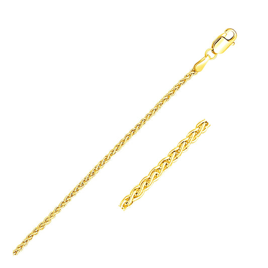 Yellow Gold Round Wheat Chain - 2.1mm 14k Elegance