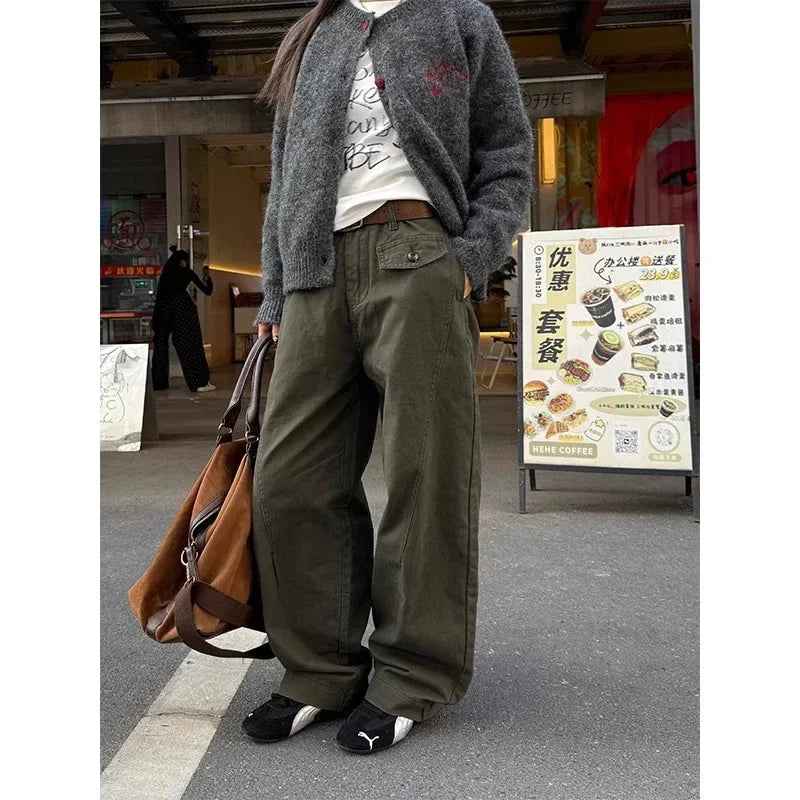 Retro Knife Pant Cut Tapered Cargo Casual Pants for Women, Loose Versatile Casual Drapey Long Pants, Ins Trendy - Luxuryurbanwear