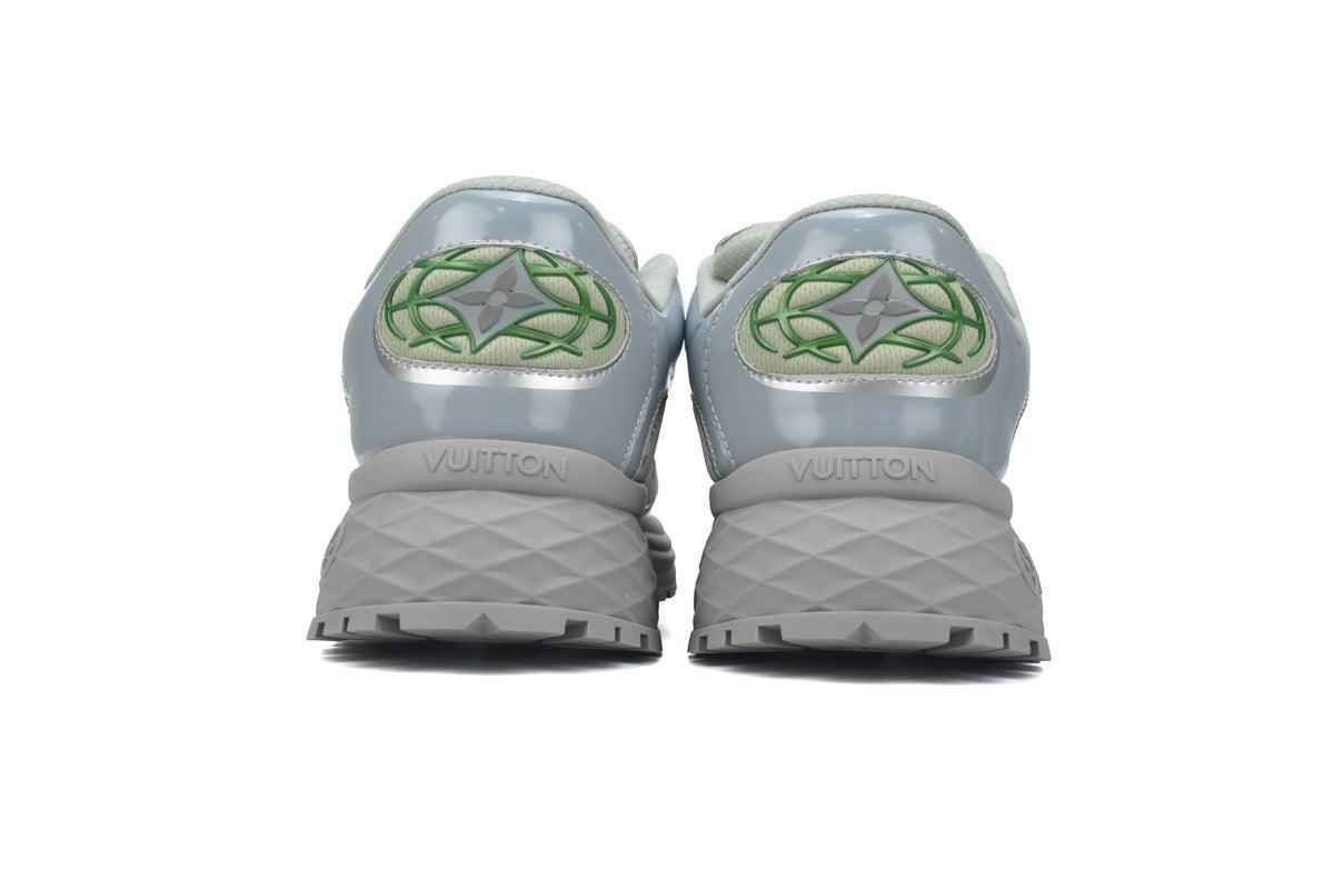 Custom LV Discovery Lace Up White Silver Green SneakerNational