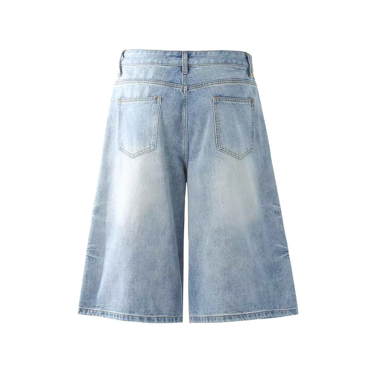Washed Denim Knee-Length Jorts