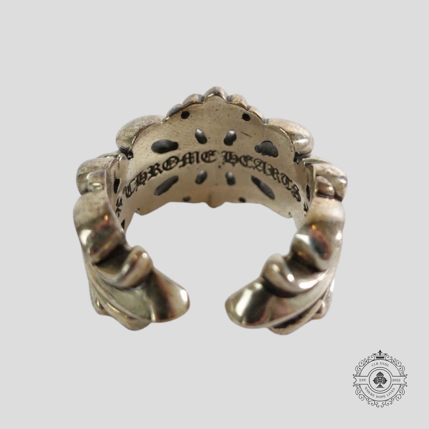Chrome Hearts Double Floral Ring in Silver