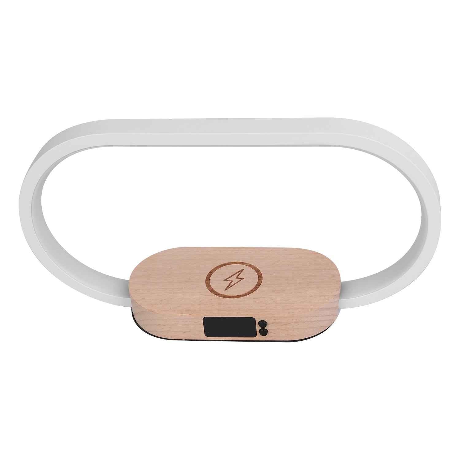 Bedside Table Lamp Touch Control Lamp with Clock Wireless Charging LED Desk Lamp Dimmable Nightstand Reading Lamp