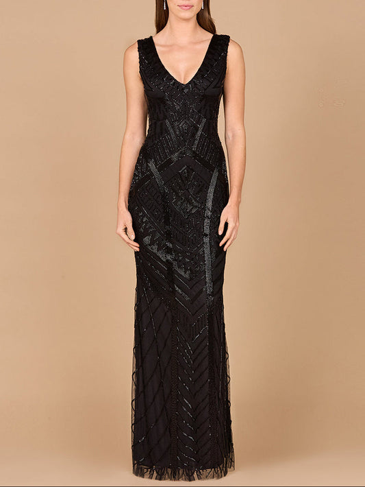Lara 33552 - Fitted Dress With Tonal Beading - JUSTLUXURY