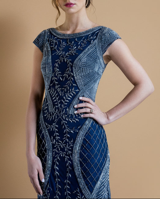 Lara 33609 - Cap Sleeve Modestly Covered Dress - JUSTLUXURY