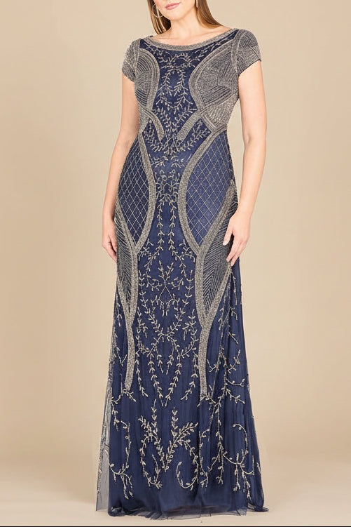 Lara 33609 - Cap Sleeve Modestly Covered Dress - JUSTLUXURY