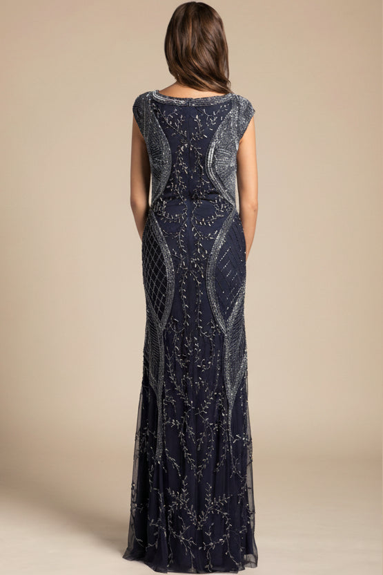 Lara 33609 - Cap Sleeve Modestly Covered Dress - JUSTLUXURY