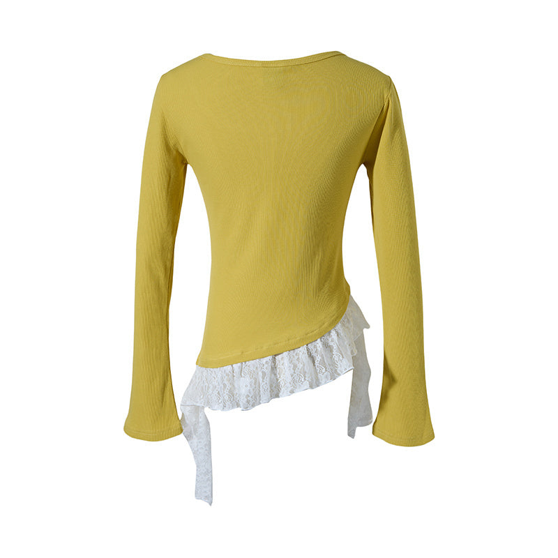 Butterfly Lace | Asymmetric Hem Printed Top