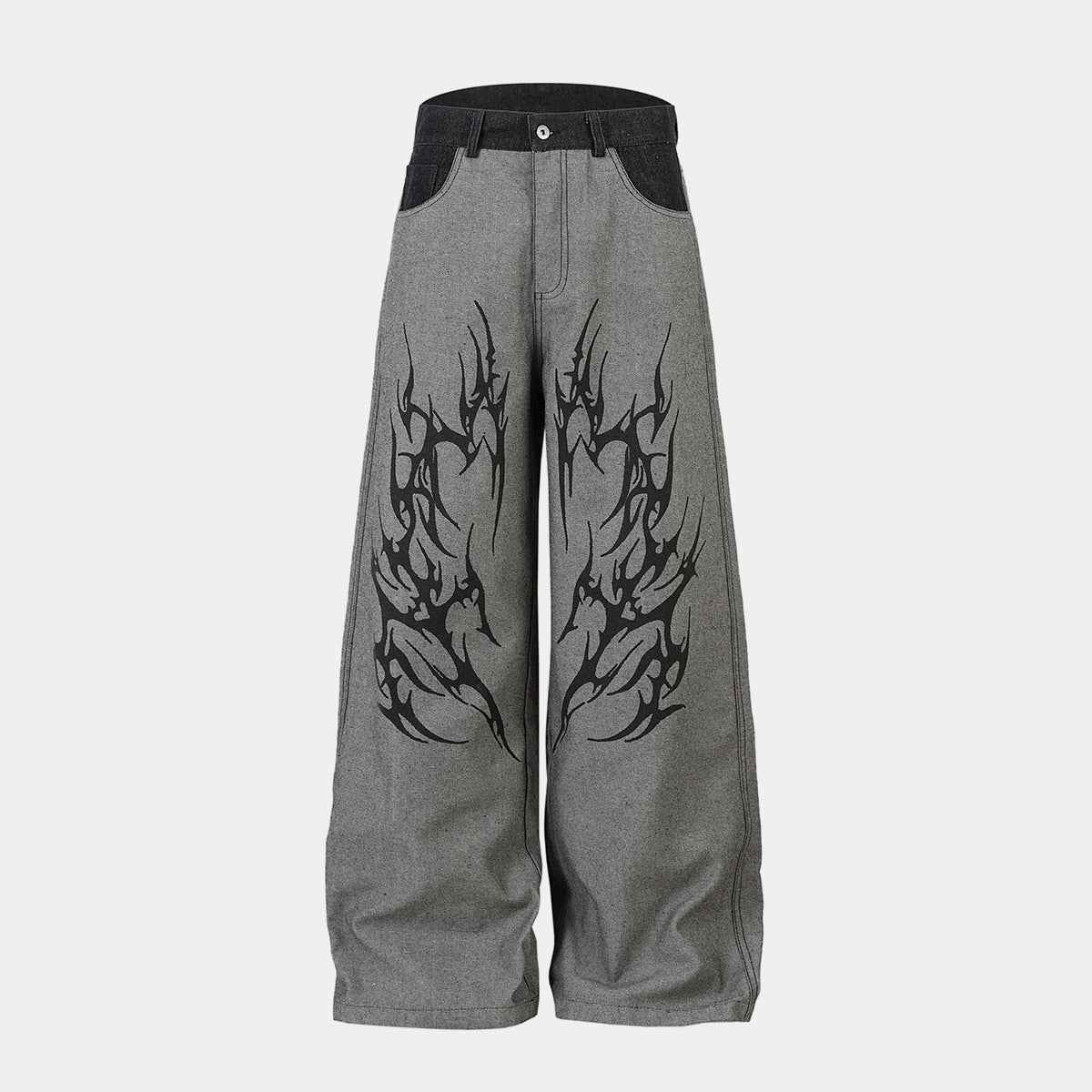 Tribal Flame Print | Baggy Jeans