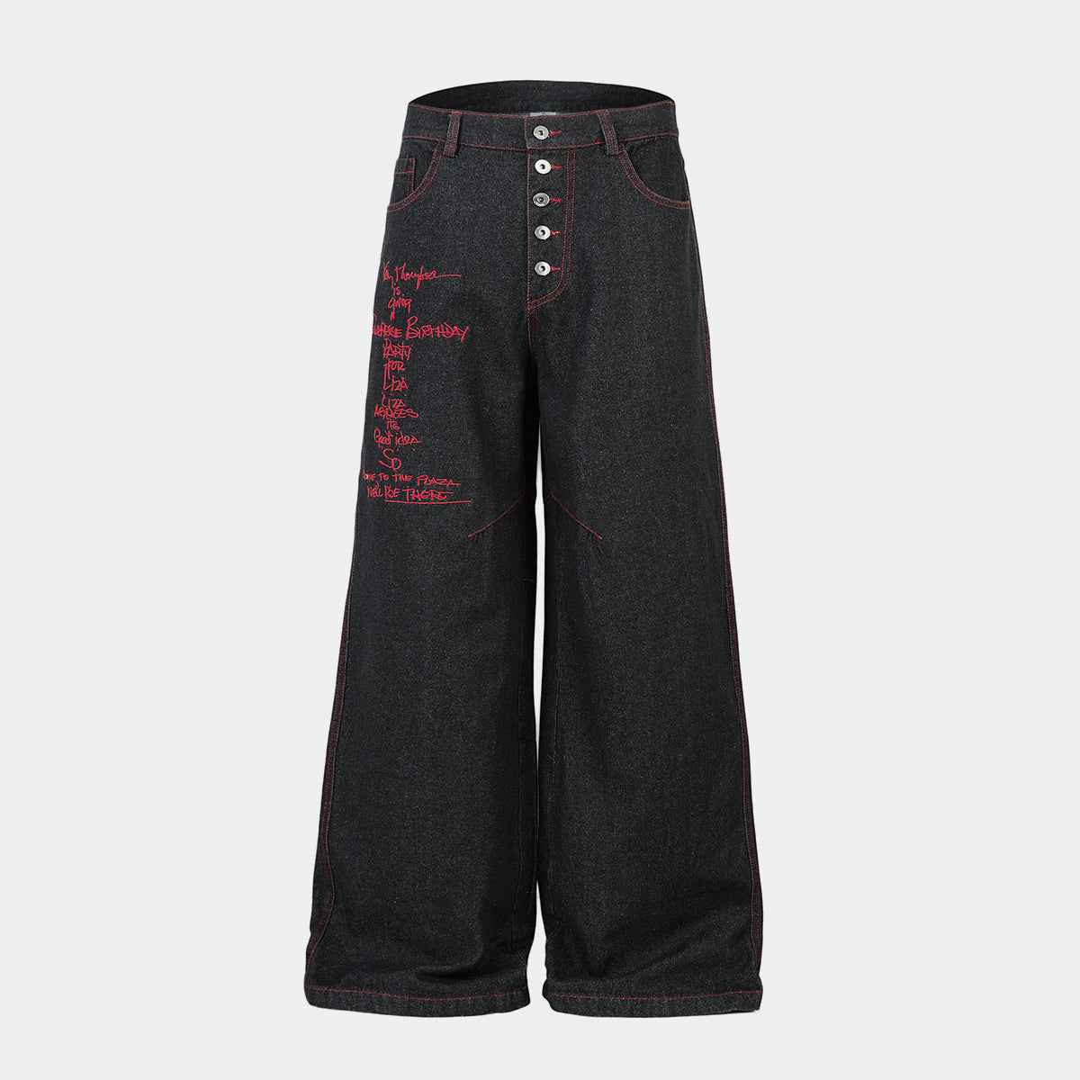 Iron Cross Embroidered | Baggy Jeans