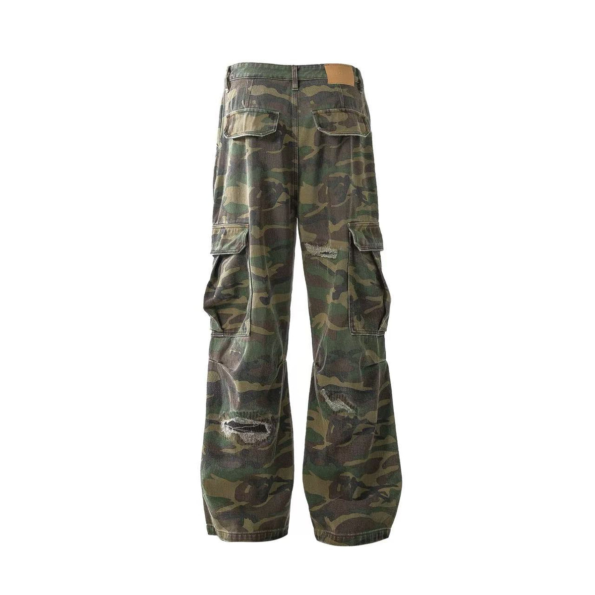 Distressed Camo Cargo Pants