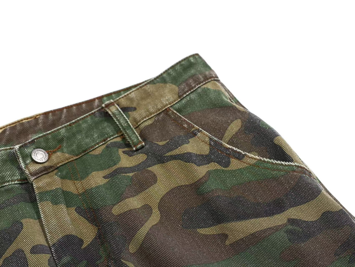 Distressed Camo Cargo Pants