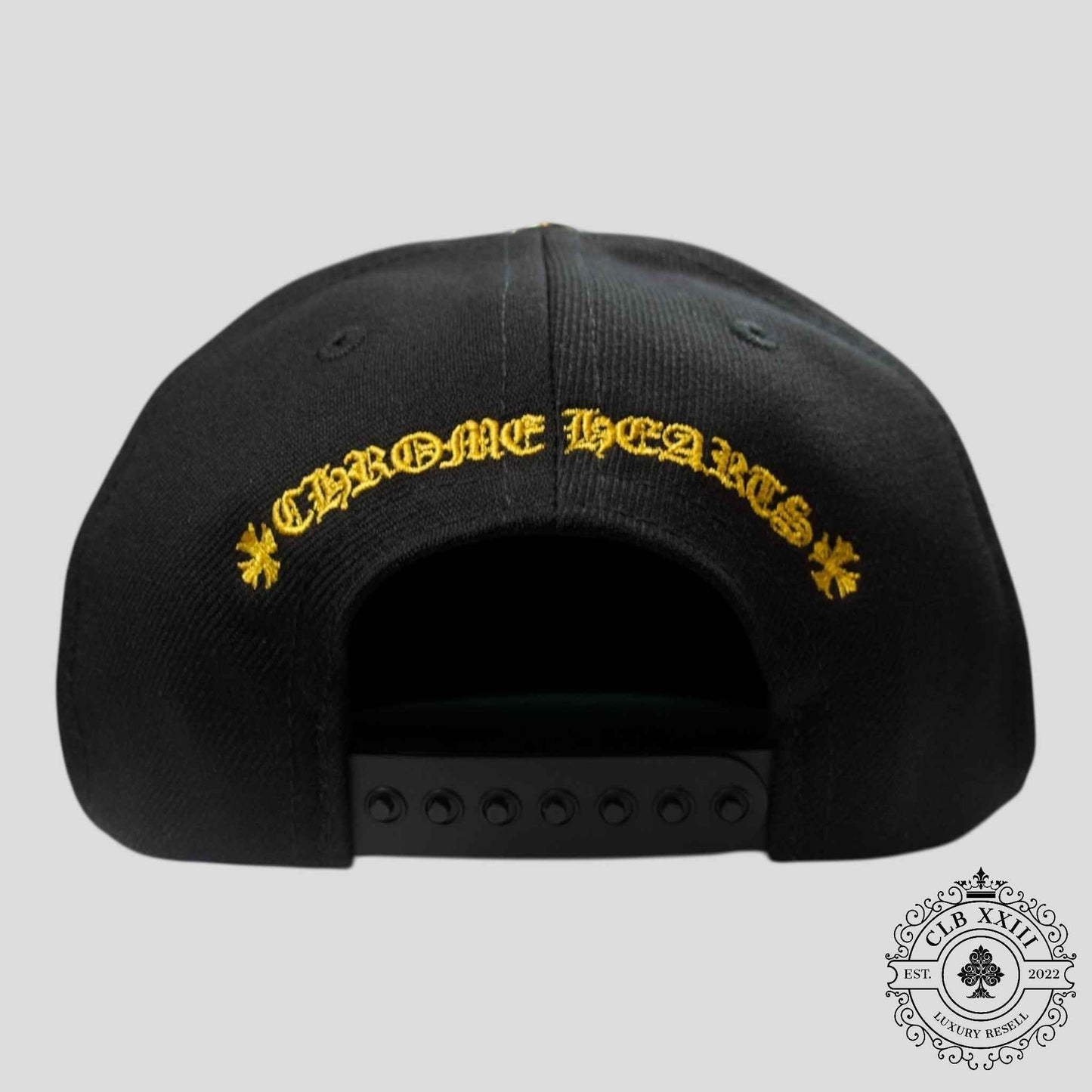 Chrome Hearts CH Embroidered Hat in Black / Gold