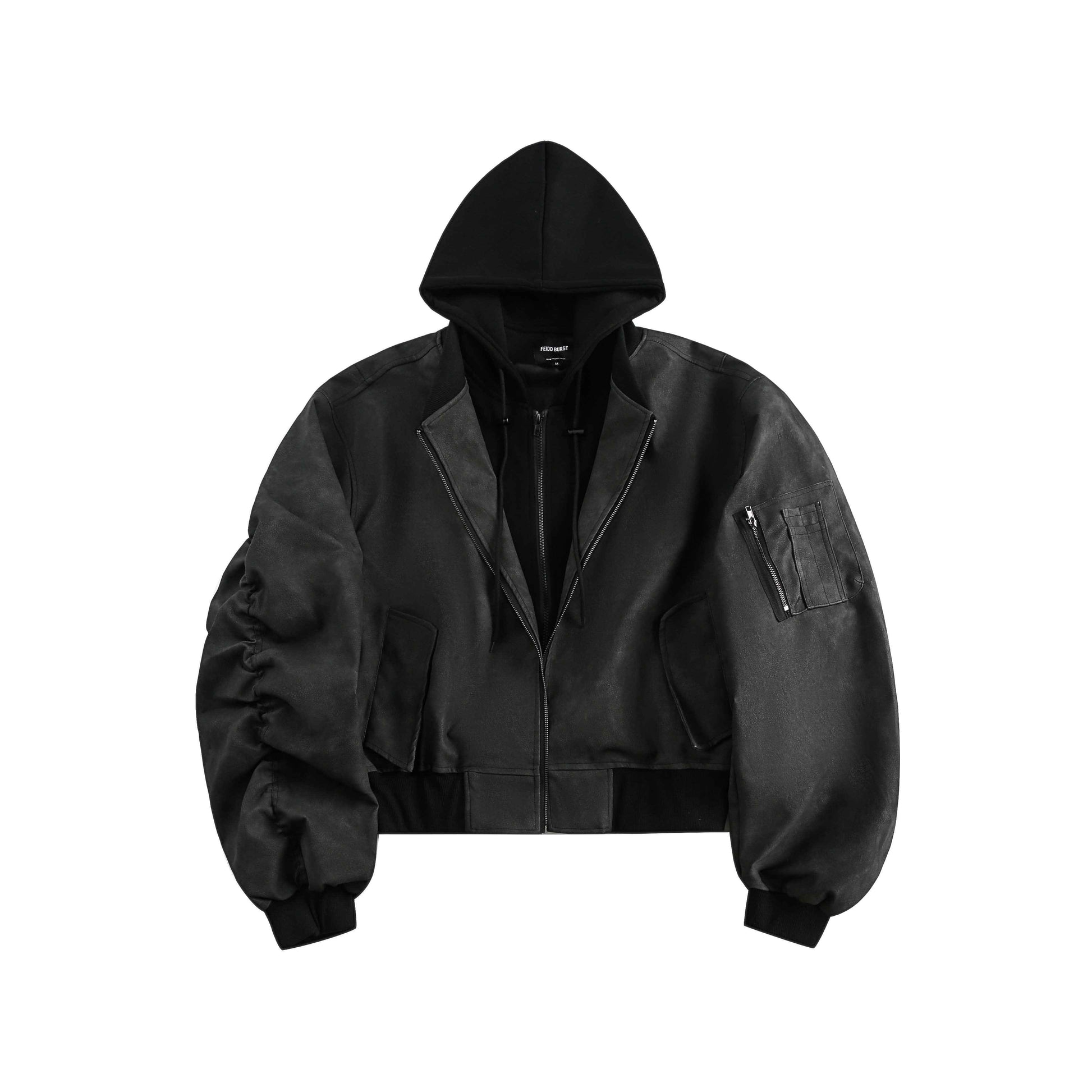 Techwear Style | Layered Hooded Bomber Jacket