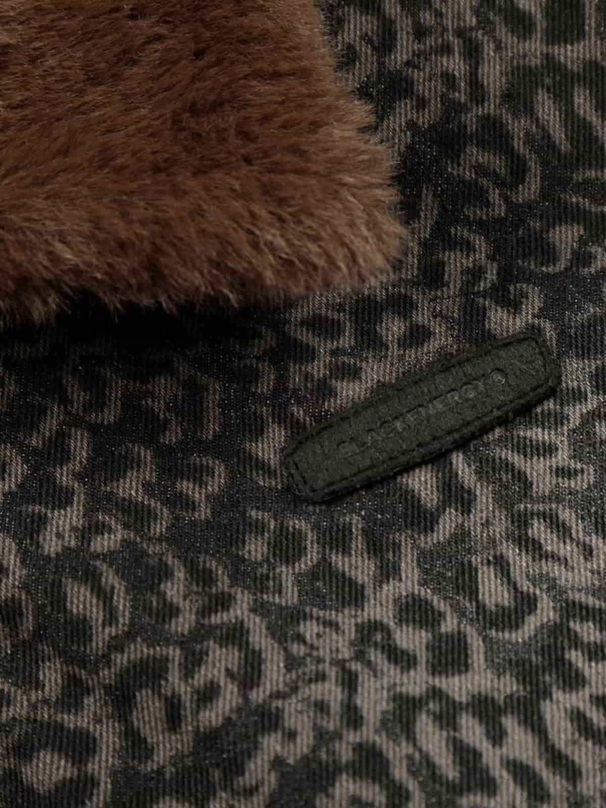 Vintage Leopard Print Fleece Zip Up Vest