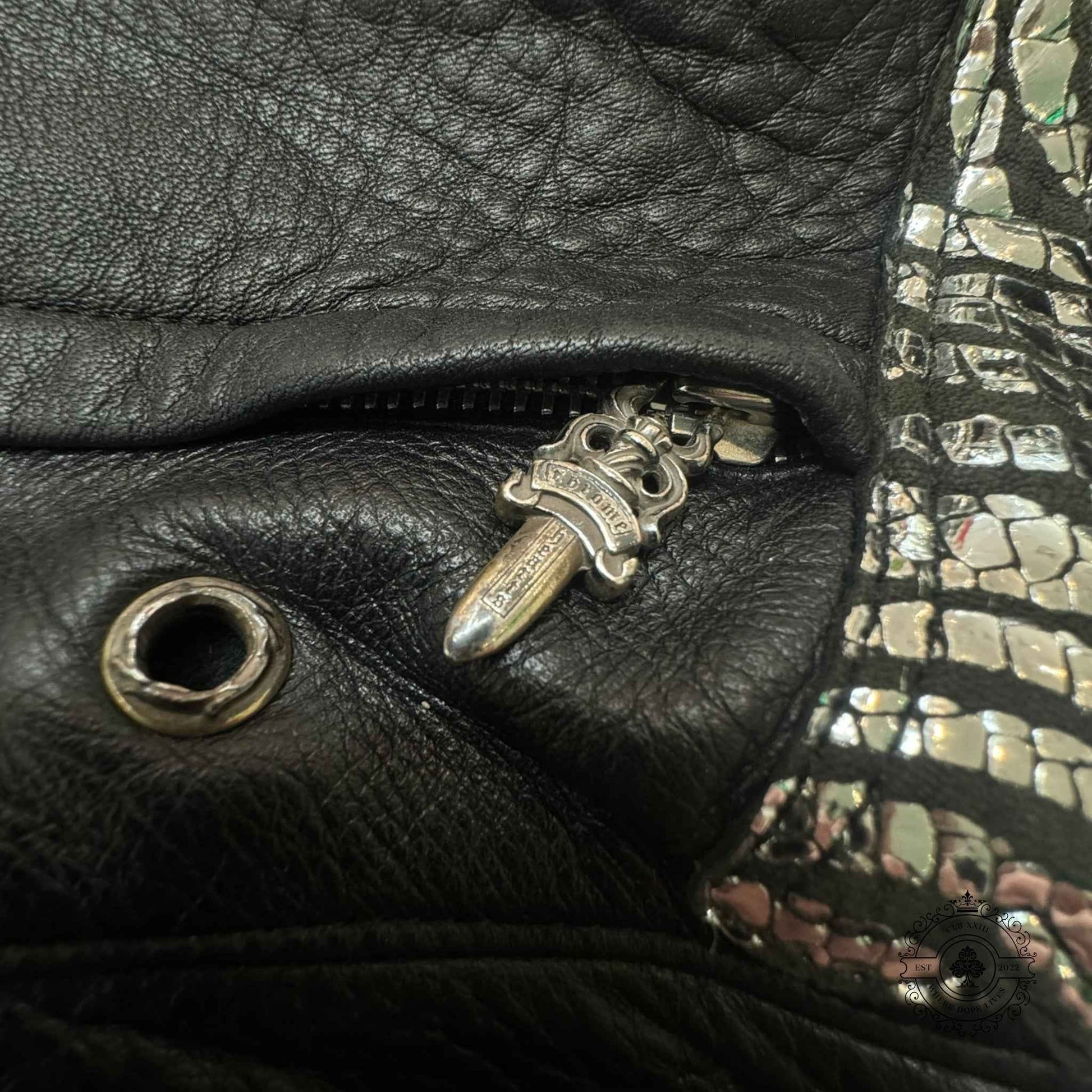 Chrome Hearts Multicolor Leather Cross Bean Bag Chair