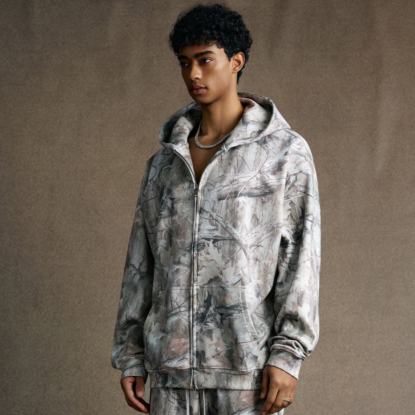 Forest Camo | Oversized Zip-Up Hoodie