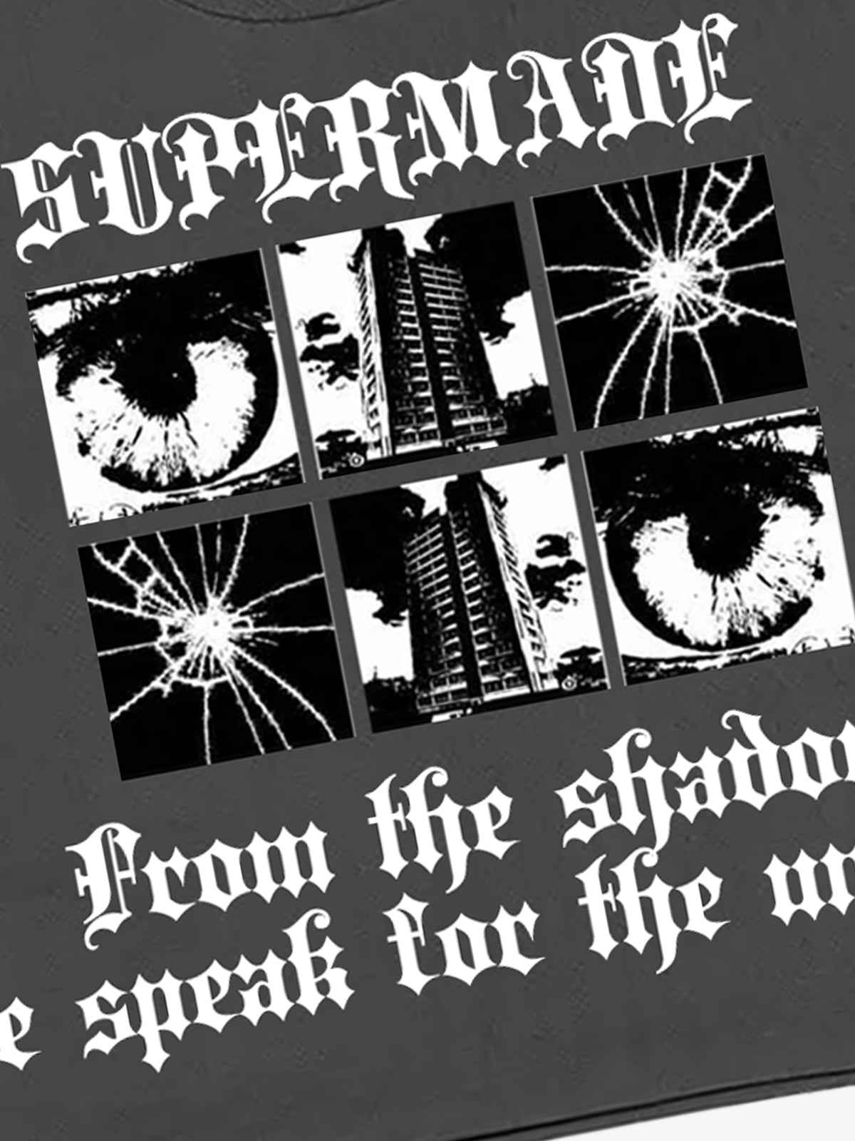 Gothic Text Graphic Cut-Off Sleeveless T-Shirt