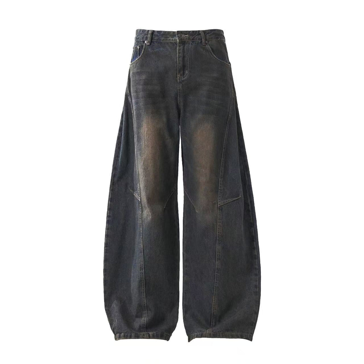 Distressed Wide-Leg Jeans