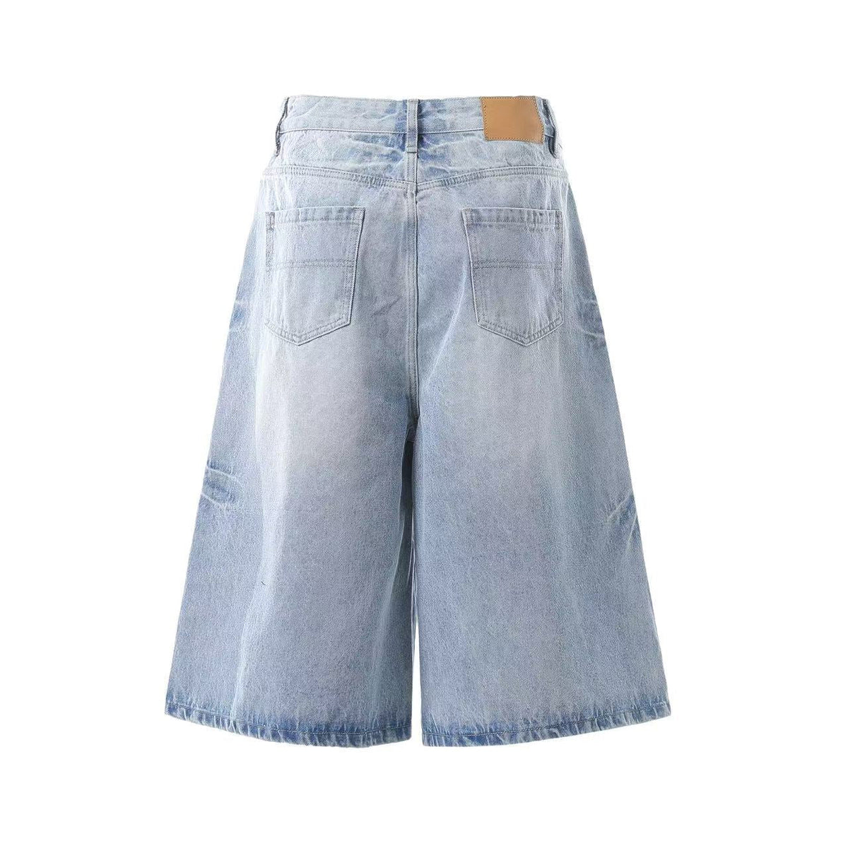 Washed Denim Knee-Length Jorts
