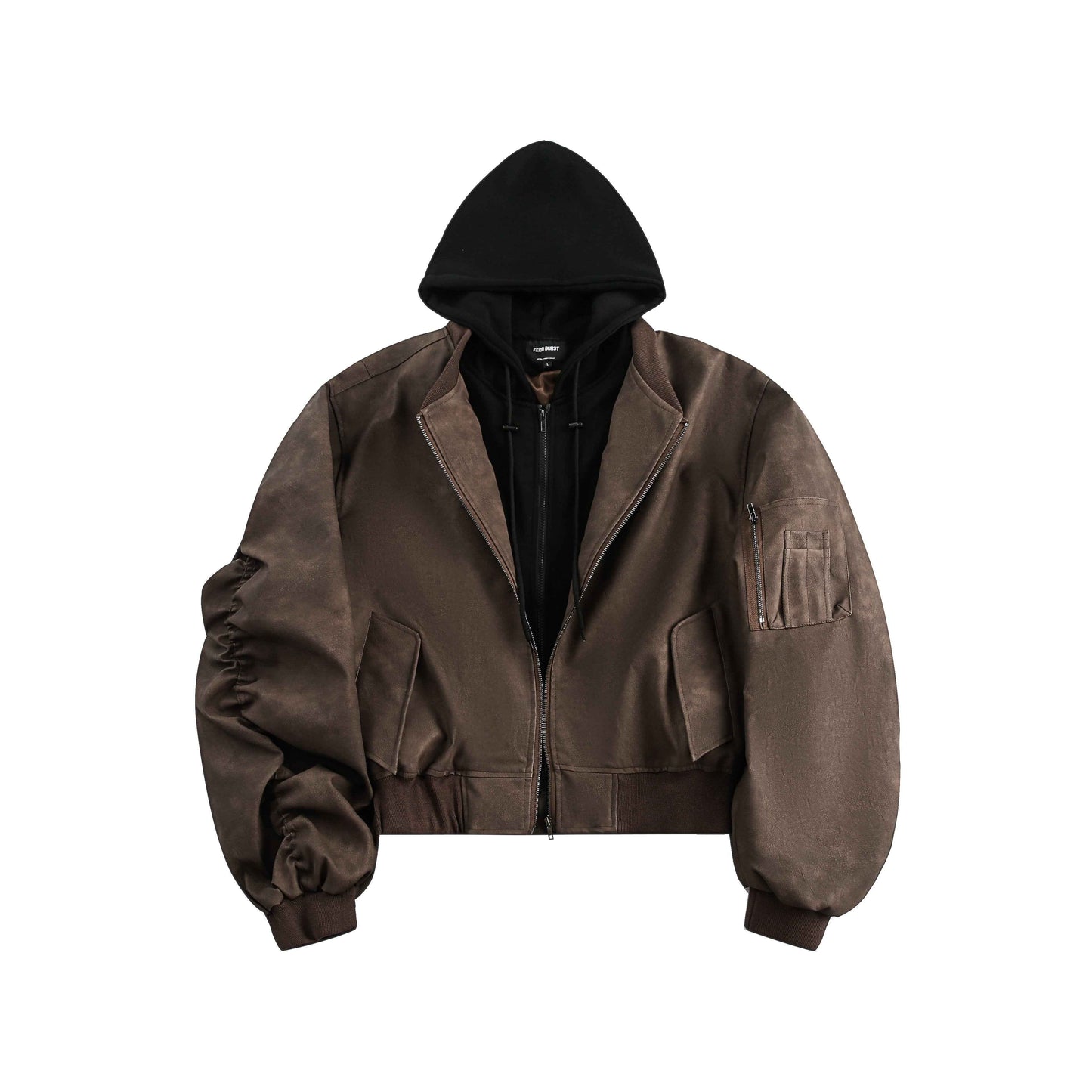 Techwear Style | Layered Hooded Bomber Jacket
