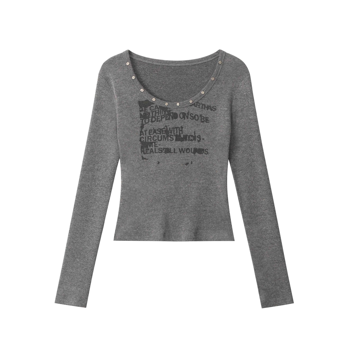 STUDDED SCRIPT | Graphic Scoop-Neck Set