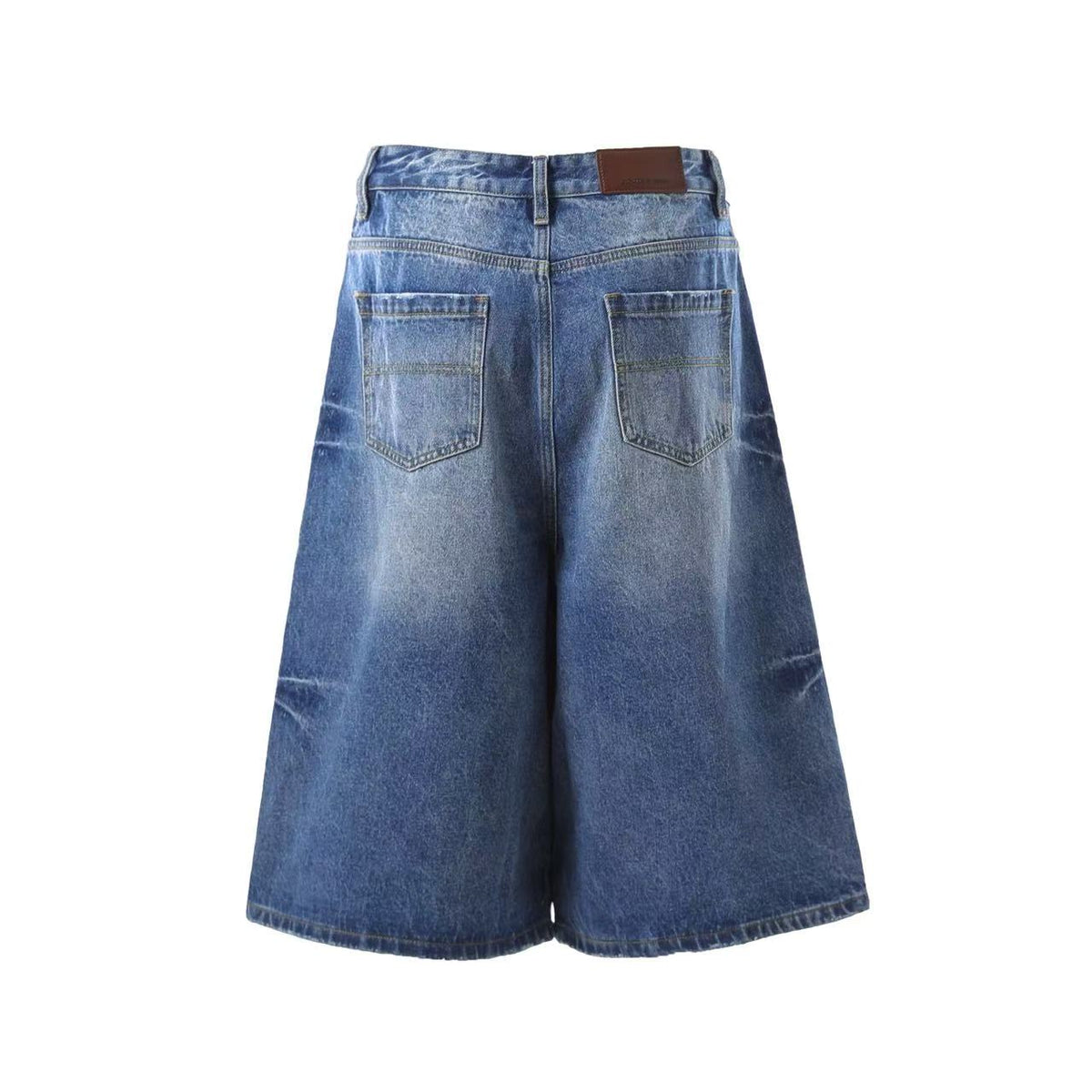 Washed Denim Knee-Length Jorts