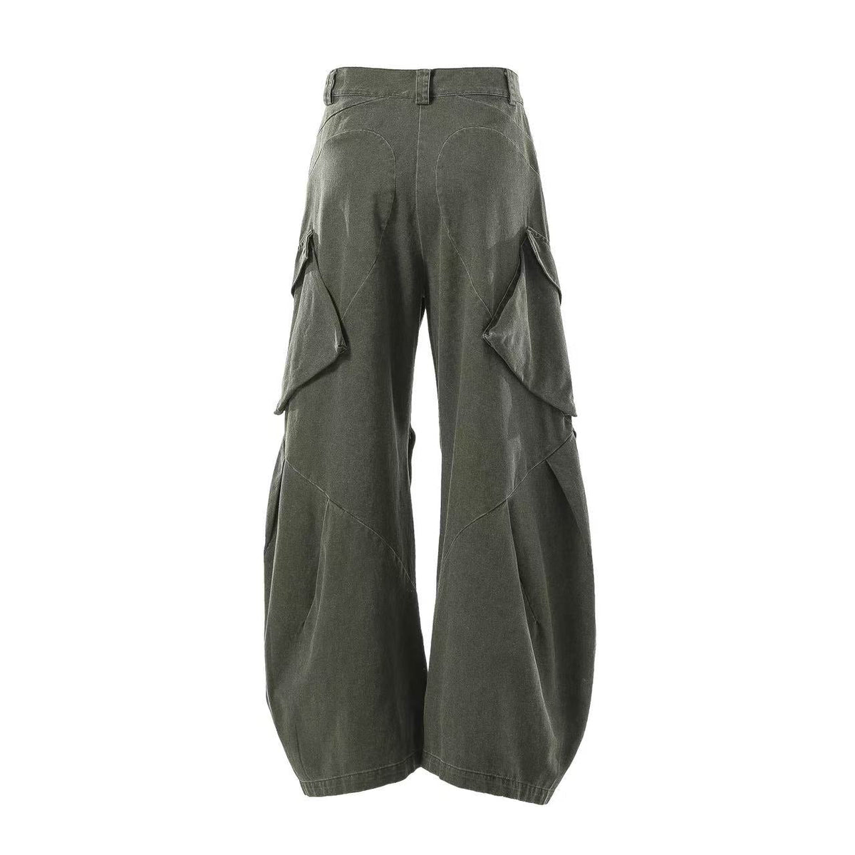 Lightweight Distressed Wide-Leg Cargo Pants