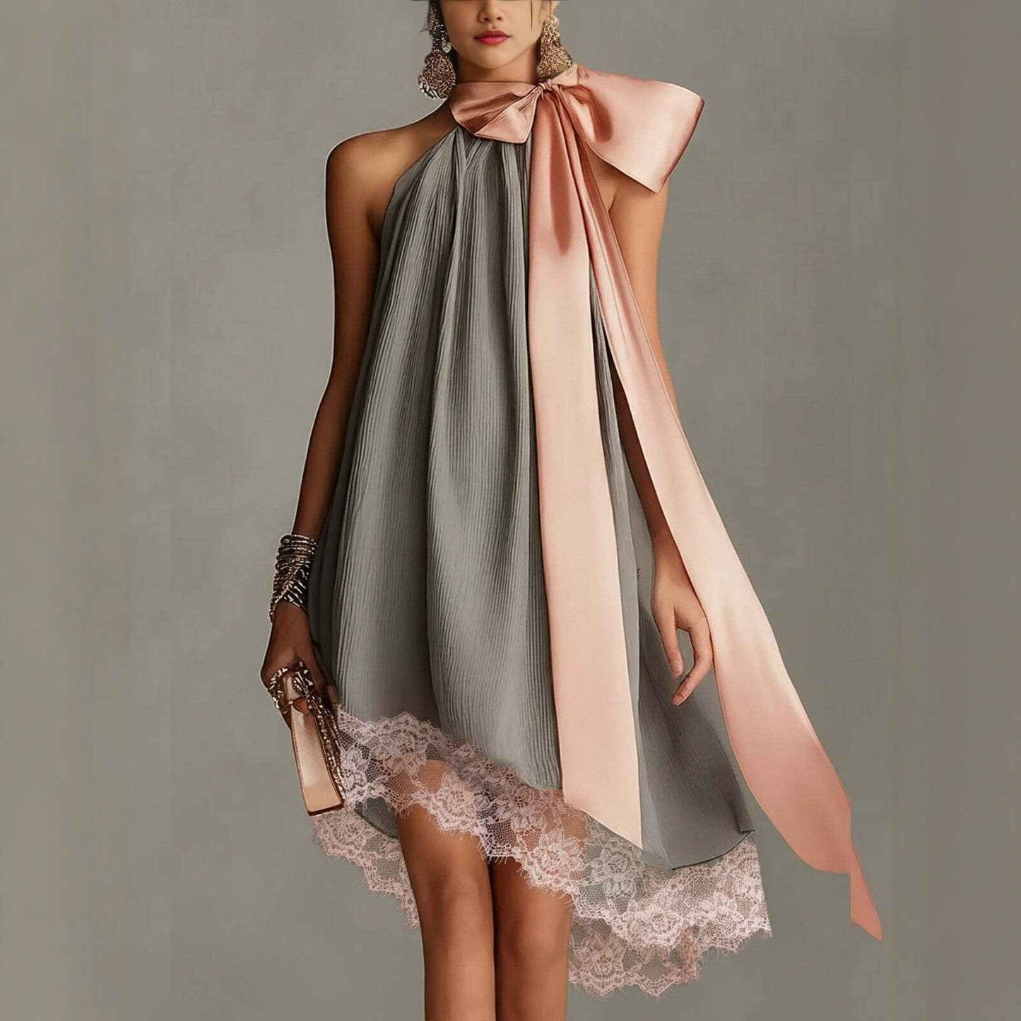 Style Strapless Printed Fitted Slimming Vacation Long Dress for Women