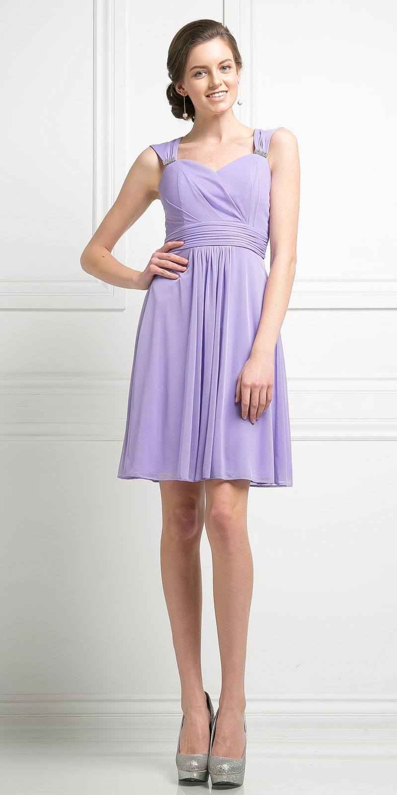 CLEARANCE - Cinderella Divine 3832 Chiffon Sweetheart Neckline Short Dress (Size S)