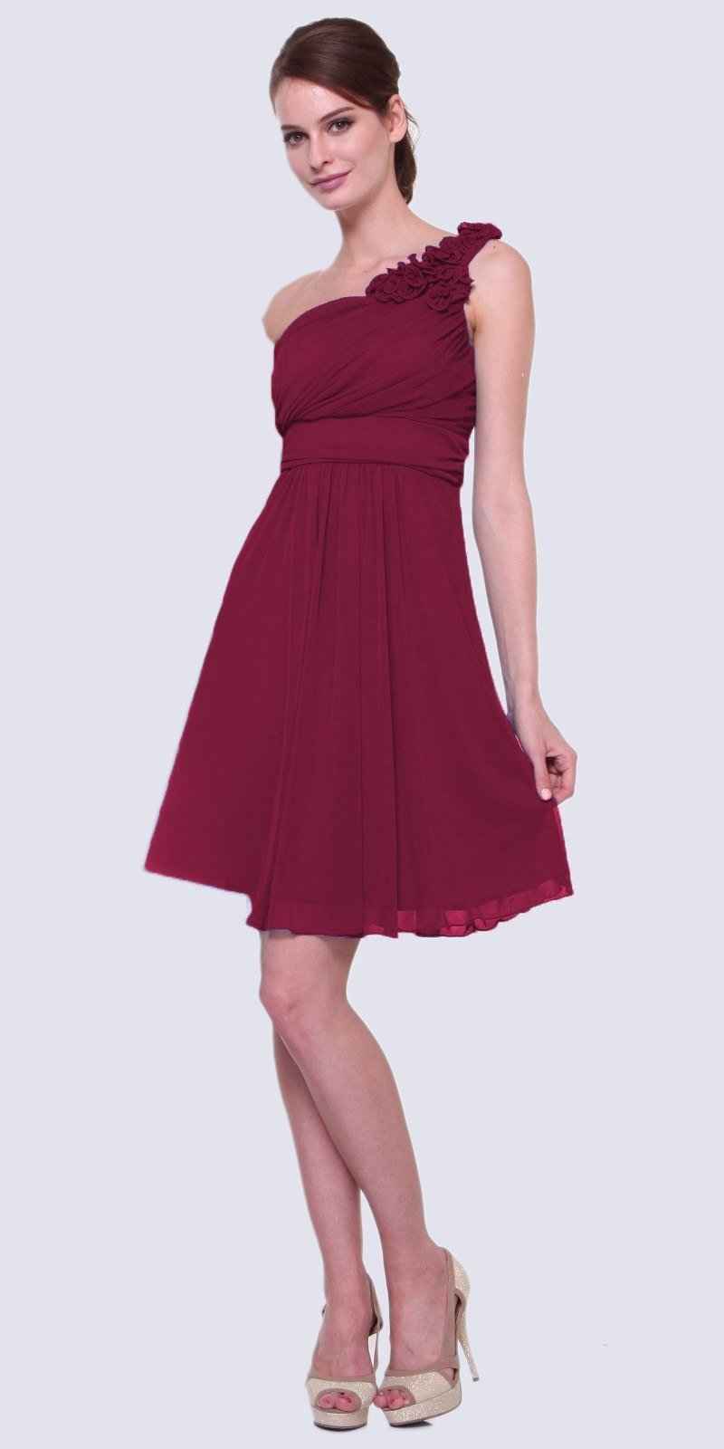 CLEARANCE - Cinderella Divine 3909 One Shoulder Chiffon Dress (Size 2XL)