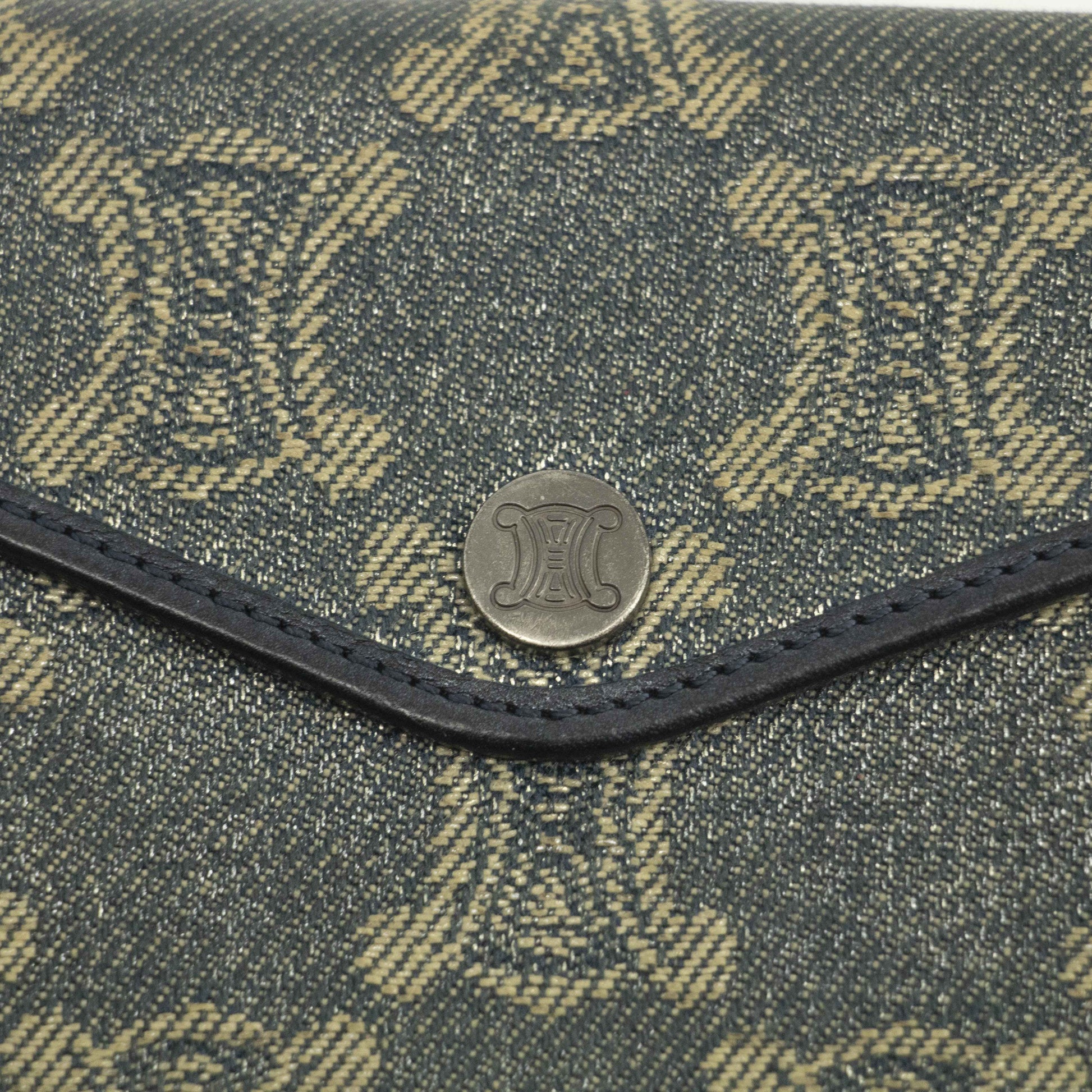 Celine Triomphe Canvas Blue and Grey Fine Strap Wallet #3962