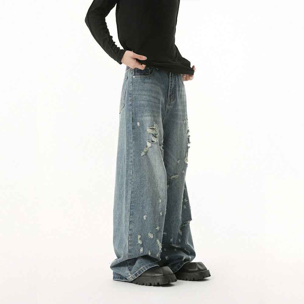 Washed Ripped | Straight Denim Jeans