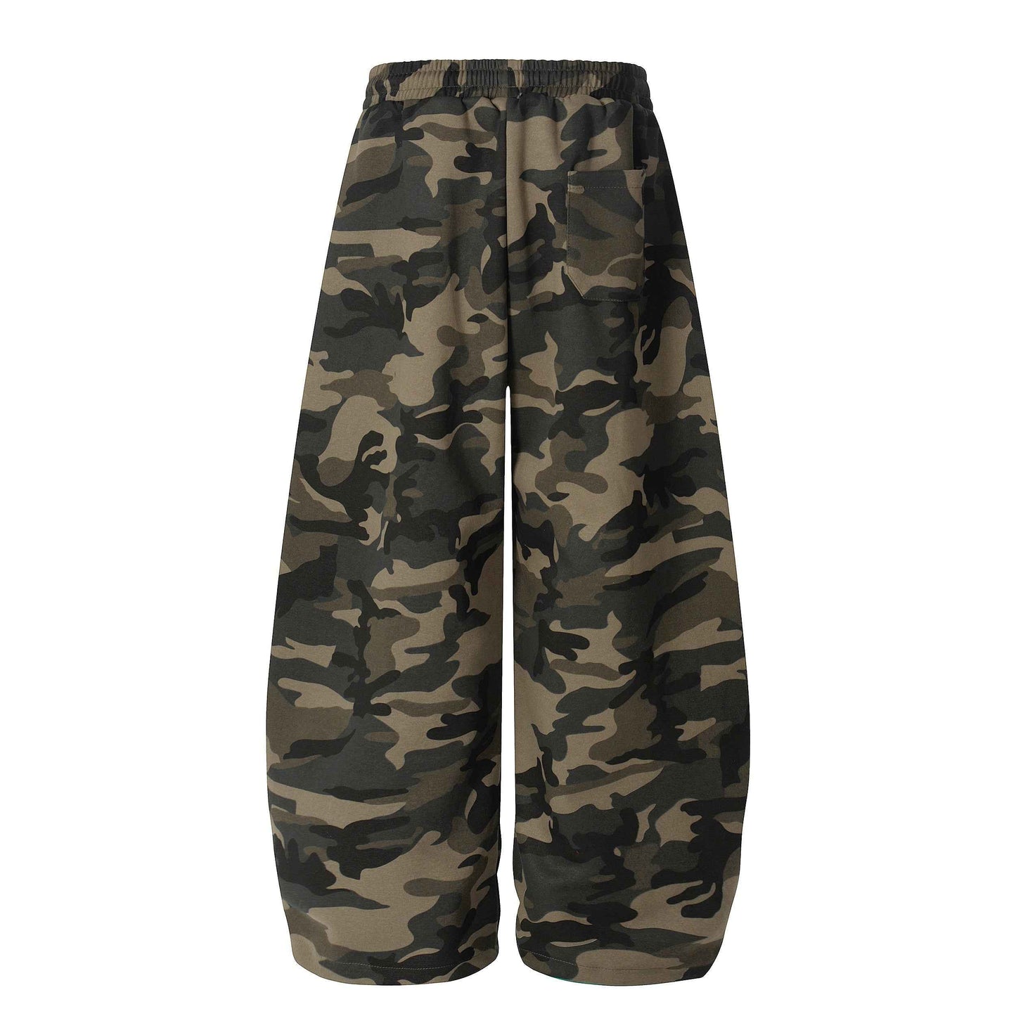 Retro Patchwork Embroidered Camouflage Barrel Pants