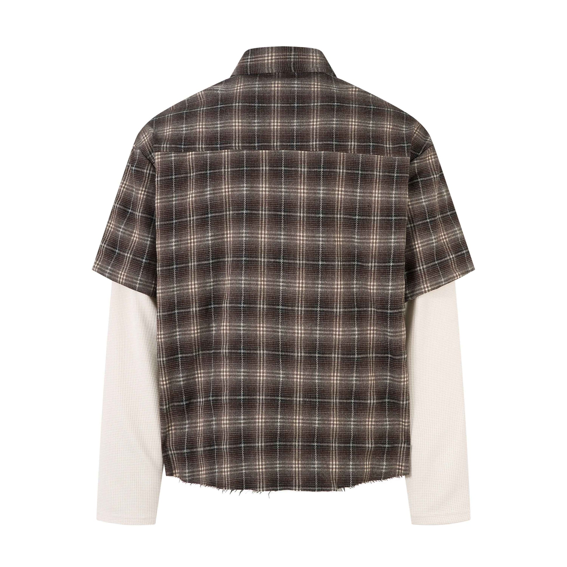 Vintage Plaid Contrast | Layered Sweatshirt