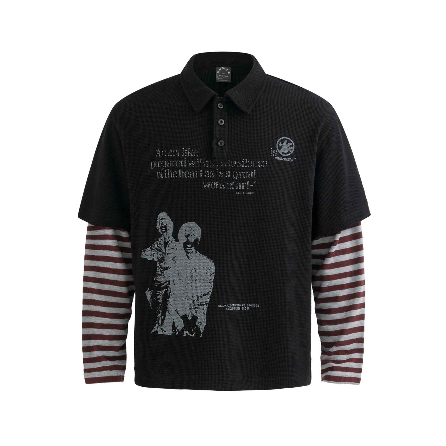 Vintage Striped Layered | Polo Sweatshirt