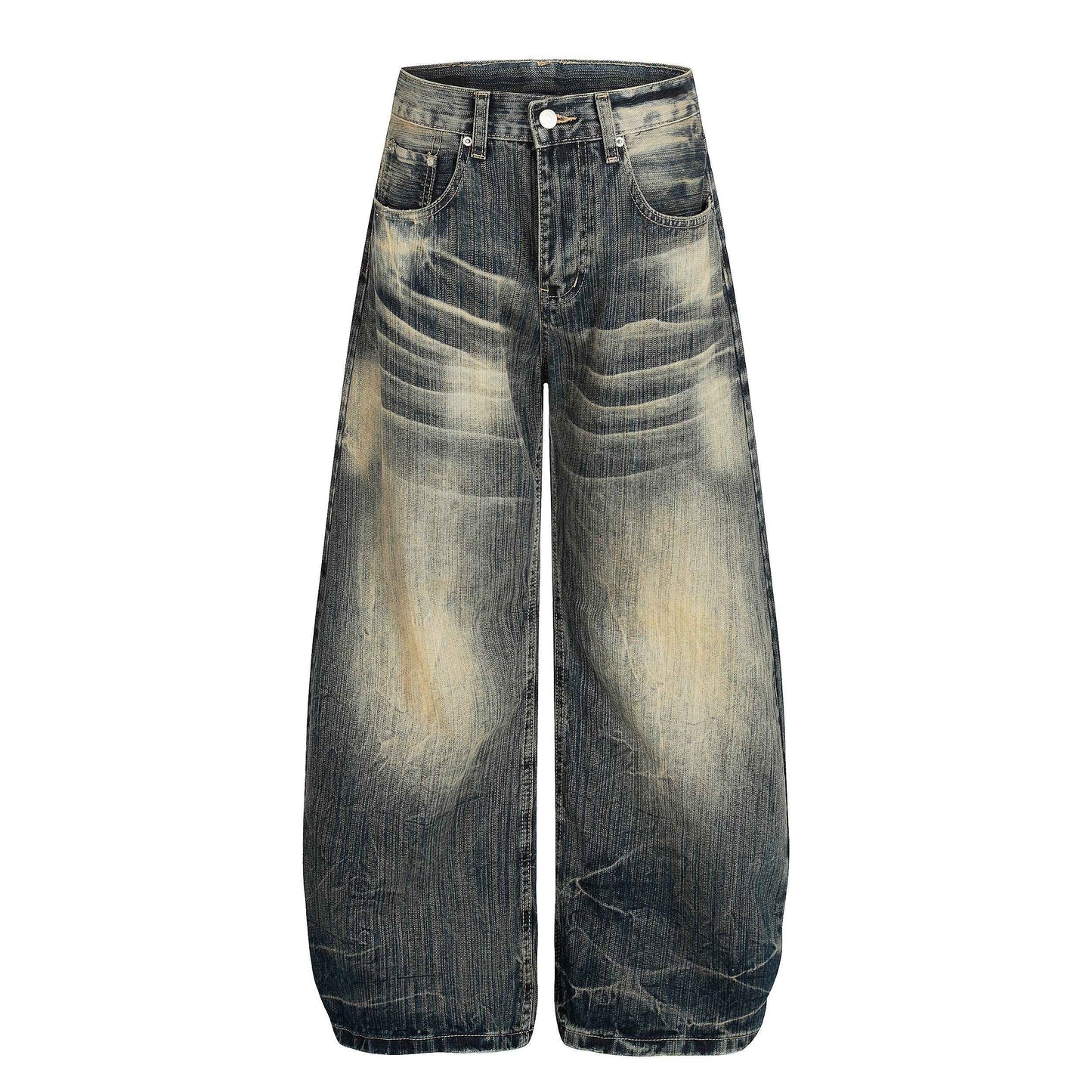 Echo Fade | Distressed Wash Wide-Leg Jeans