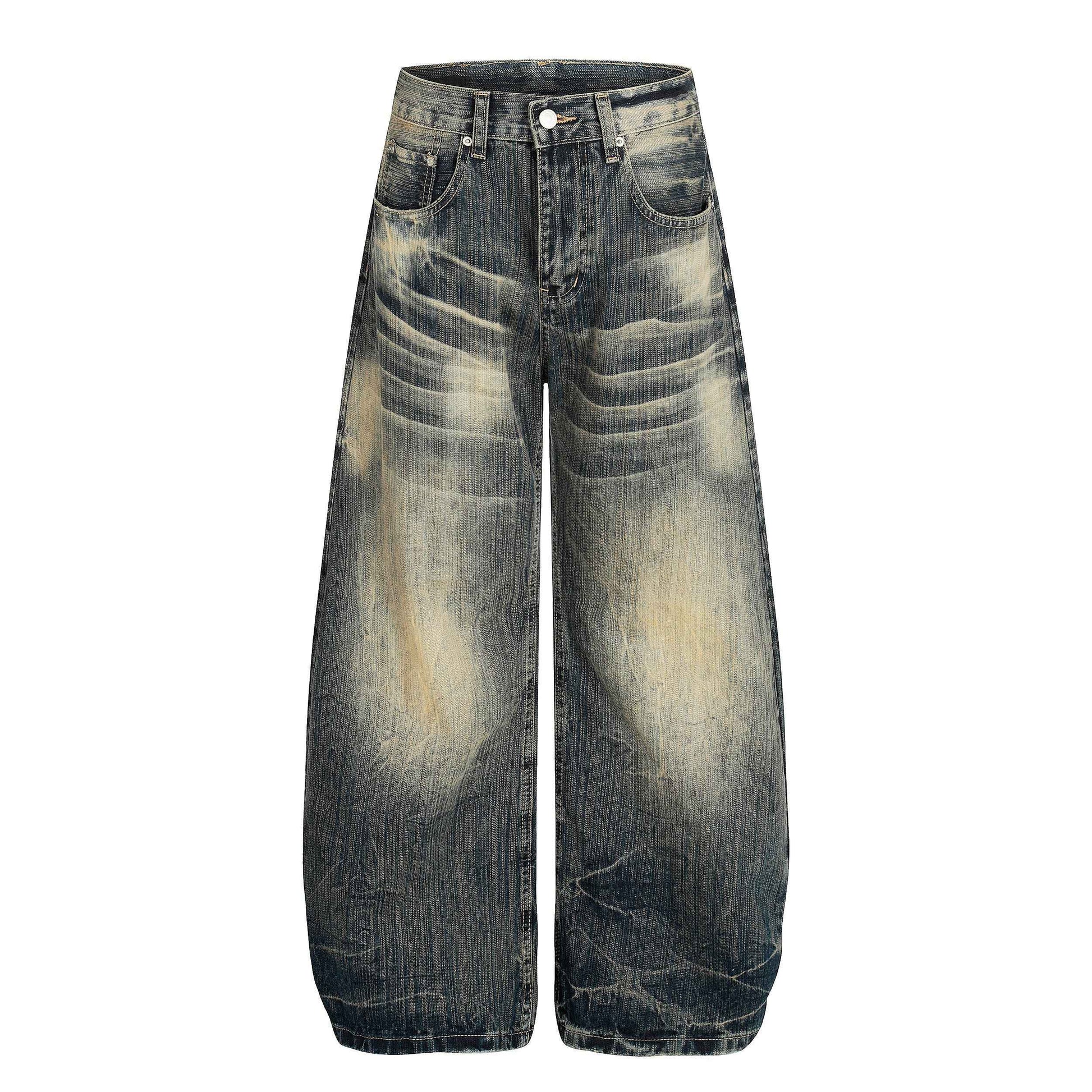 Echo Fade | Distressed Wash Wide-Leg Jeans
